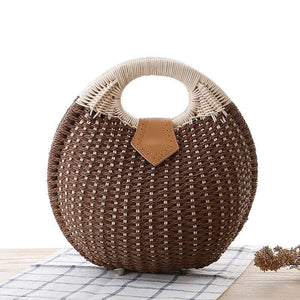 Round Rattan Handbag ENVYTRENDY